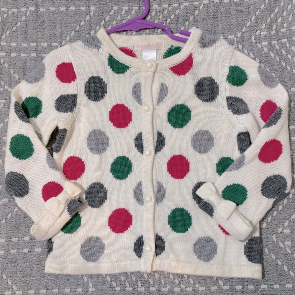 Janie and Jack Polka Dot Cardigan Sweater Size 3 3T